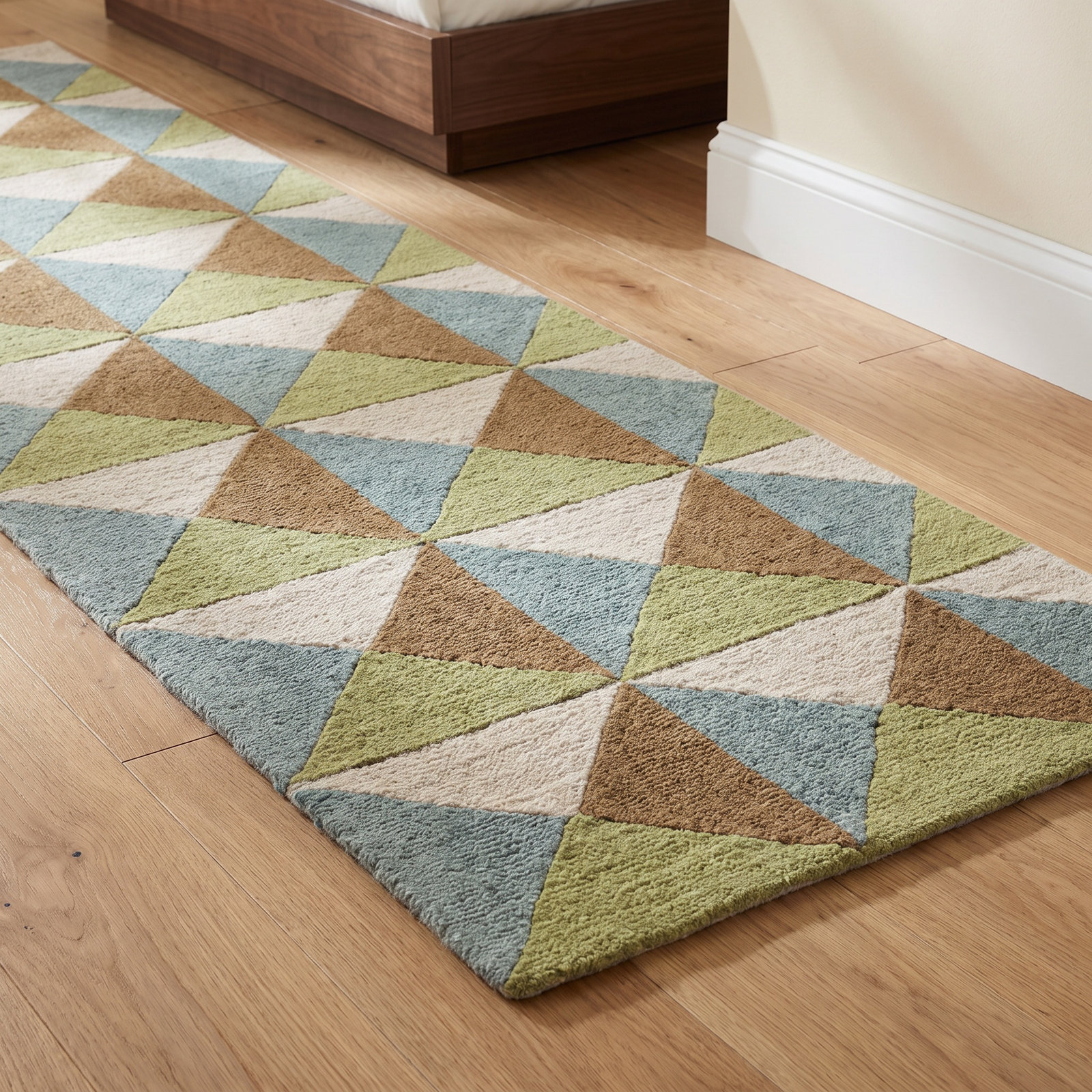 Glenwood Beige Green Hand-Tufted Wool Rug, Runner 2'3" x 8'