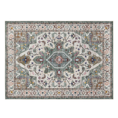 Washable Non-Slip Area Rug, Vintage Pattern Low-Pile Doormat