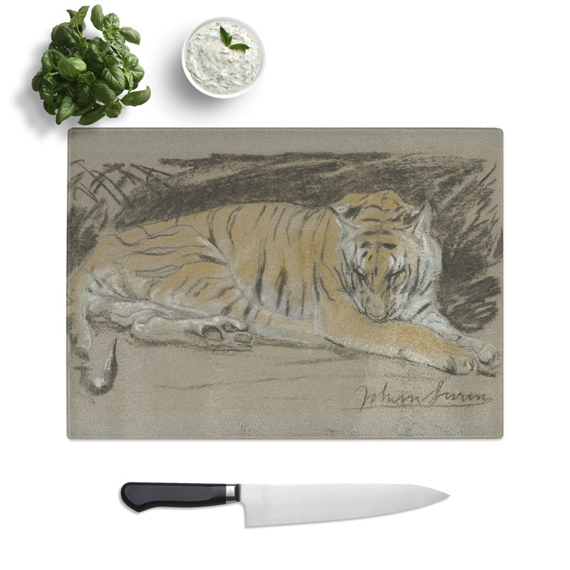 Study of a Tiger Vol.1 by John Macallan Swan Chopping Board, 20cm W x 28.5cm L