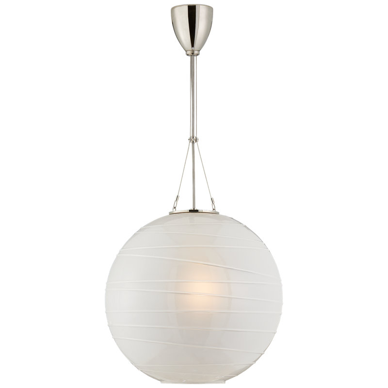 Alexa Hampton Hailey Medium Round Pendant, Polished Nickel