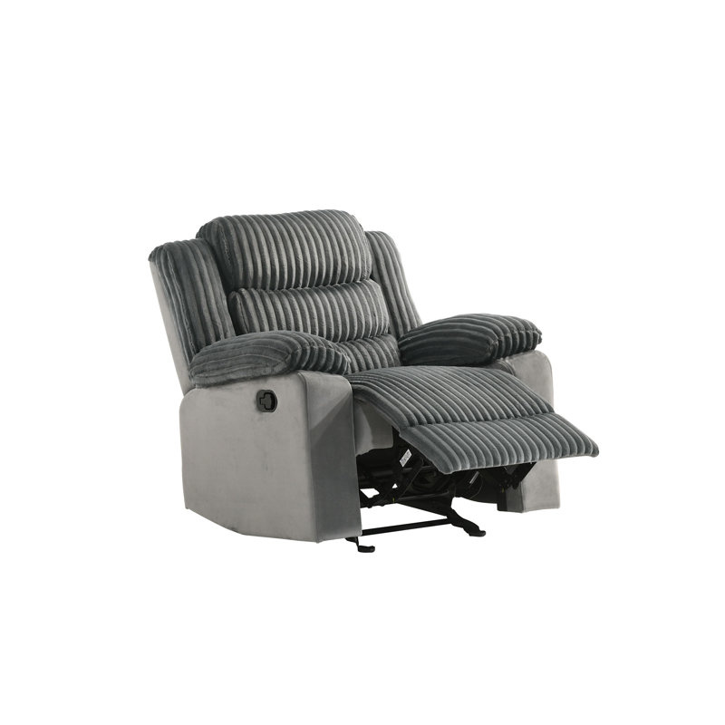 Fauteuil inclinable oscillant en velours côtelé Lesley