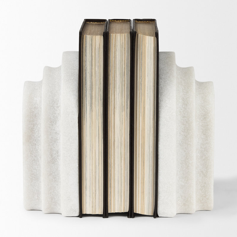 Serre-livres antidérapants Varro, Blanc