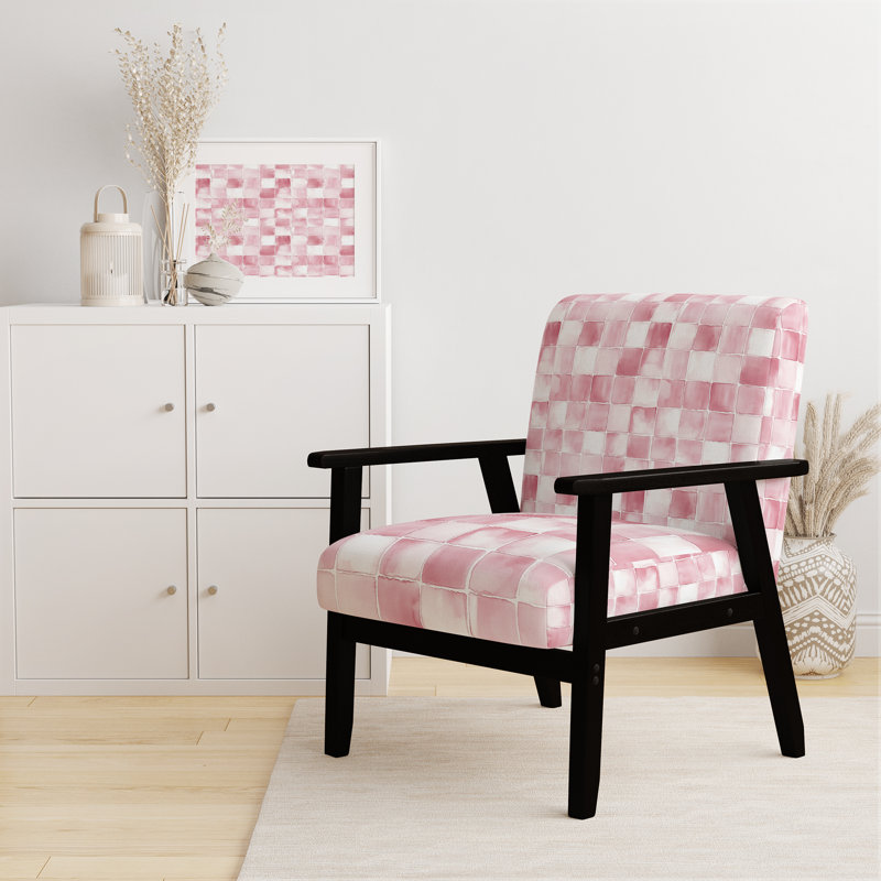 Chaise rembourrée French Country, Accoudoirs carrés noirs