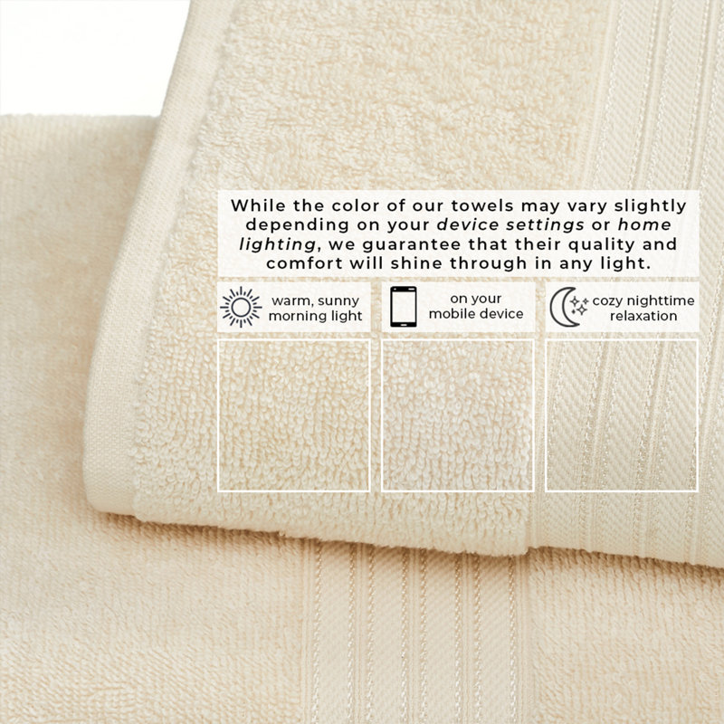Super Soft 100% Cotton Quick-Dry Hand Towels, Buttermilk