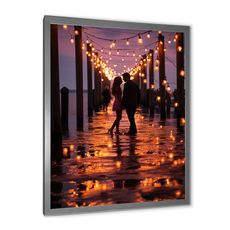 Pier Pier Serenade " Pier Pier Serenade ", Silver Picture Framed, 40" H x 30" W x 1.5" D