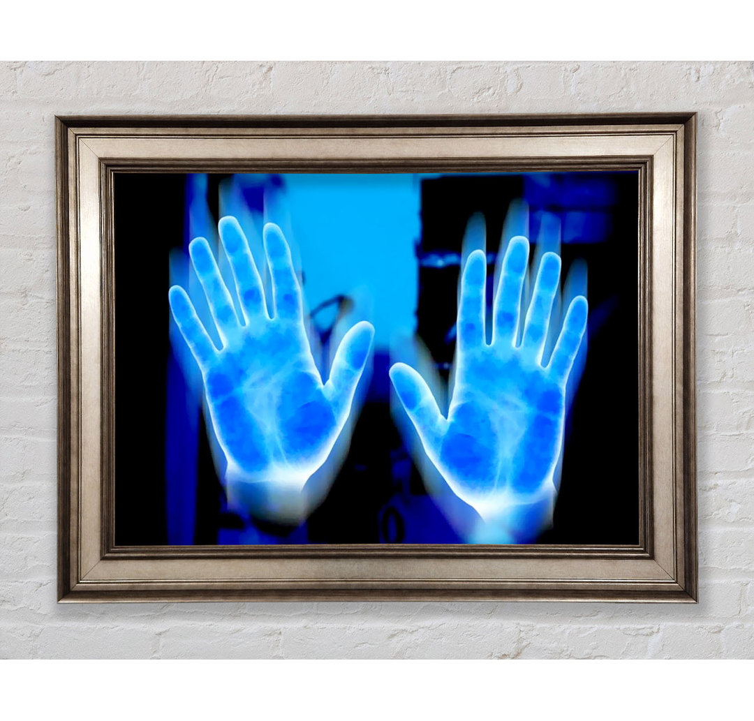 Vibrant Blue Hand Prints - Einzelne Bilderrahmen Kunstdrucke