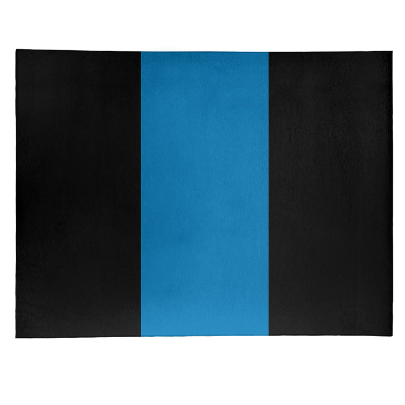 Tapis de détroit à rayures en poly-noir, Rectangle 9 pi x 12 pi
