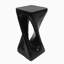 Table d'appoint d'extérieur, table de bout en forme de torsion, table d'appoint décorative, table de tabouret de jardin pour terrasse de balcon, bord de piscine, béton léger, texture semblable au bois, couleur noire
