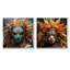 Danse des masques d'Afrique I - ensemble d'art mural sur toile masque africain-102587284-102587285