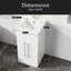 Petit meuble-lavabo simple 16 po, meuble de salle de bain autoportant moderne avec lavabo encastré blanc, armoire de rangement en bois 2 portes