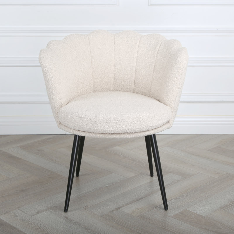 Elsfield - Boucle Scalloped Back Chair, Black