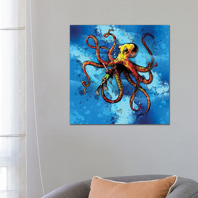 Octopus From The Deep by David Loblaw - Wrapped Canvas Painting, 66.04 cm H x 66.04 cm W x 1.91 cm D