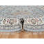 Tapis oriental rond bleu clair 7 pi 9 po x 7 pi 9 po Nain avec motif de médaillons de fleurs, laine douce et soie, velours doux, 250 KPSI