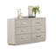 Commode 1 pièce à 6 tiroirs gris clair en acacia massif de style transitionnel avec glissière latérale en métal