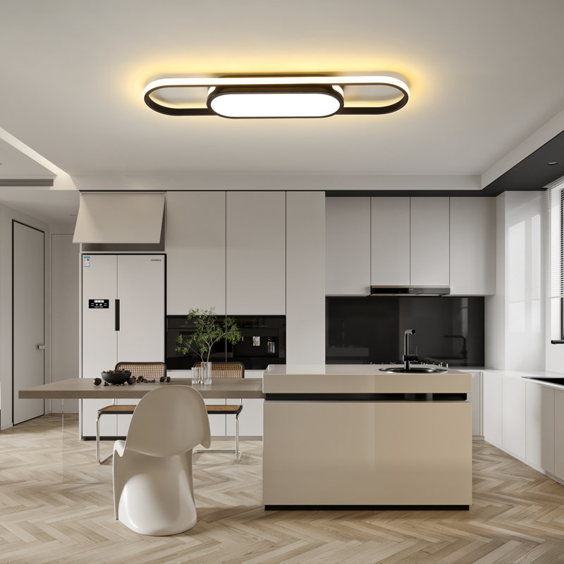 Muscato 1-Light 70cm LED Flush Mount, Black