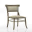 Vintage Walnut 9 Piece Dining Table with Extension Leaf and Off White Fabric Dining Chairs