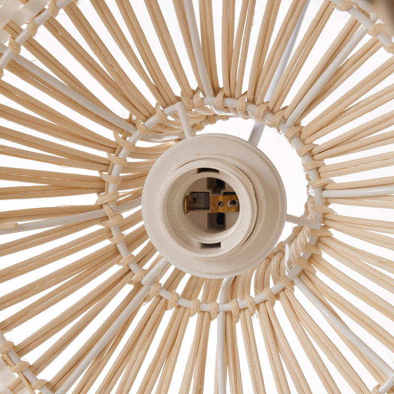 Ajshe 1 - Light Rattan Teardrop Pendant, 11.81" H x 13.77" W x 13.77" D