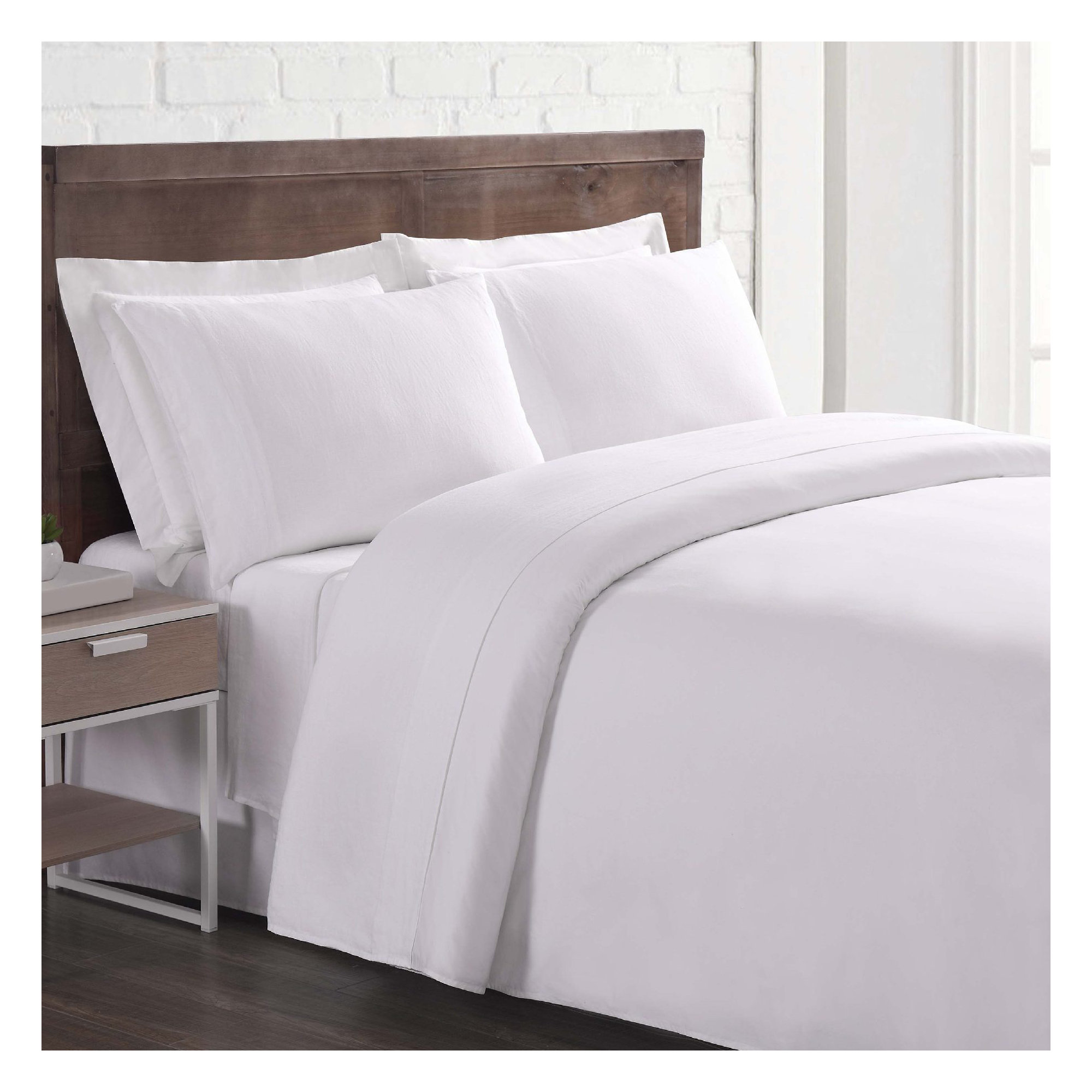 Nena 100% Linen Standard Sheet Set, Full / Queen, White