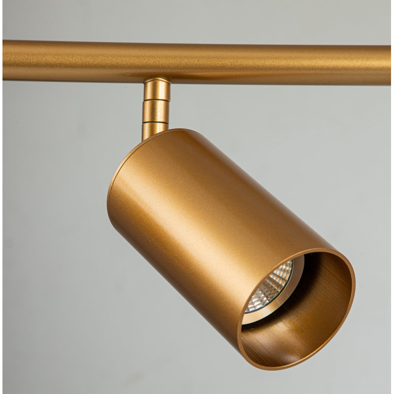 Abramson 43.31'' 5 -Light Standard Track Kit with Dimmable and Adjustable Head, Brass