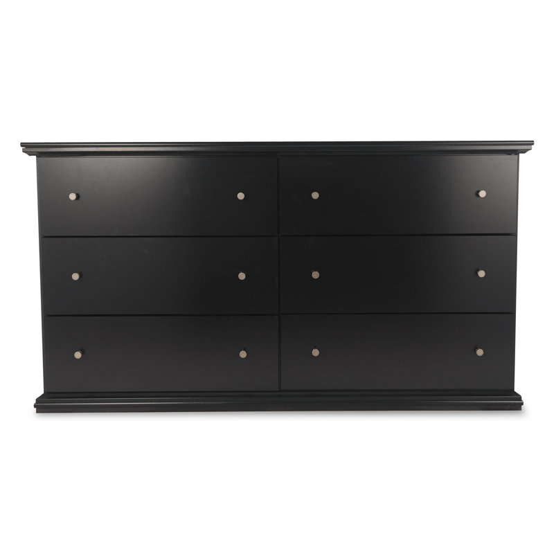Leano 63.31'' W 6 - Drawer Dresser, Solid Black