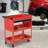 Rolling Tool Cart with Wheels Storage Trays for Garage Warehouse Red