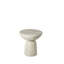 Table d'appoint ronde 19,69 po en forme de champignon, table d'appoint en fibre de verre texturée en faux travertin pour le salon et la chambre à coucher, beige, sans assemblage requis