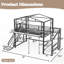 Loft Bed With Storage Stairs, Shelves, And Built-In Wardrobe, Metal Frame With USB Ports And LED Lights, Noise-Reduced Design-1219649629-1219649630