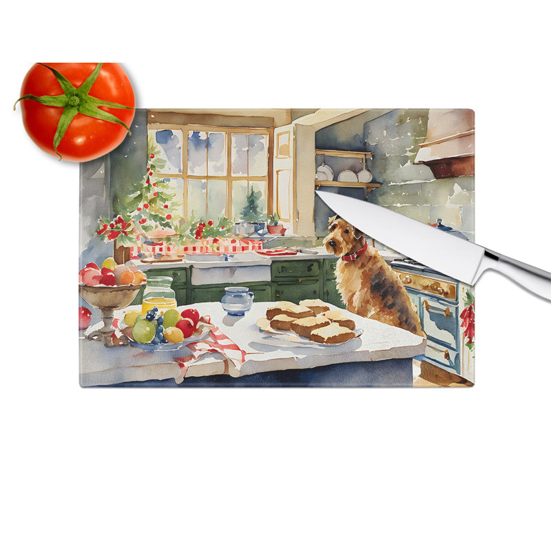 Planche à découper en verre Airedale Terrier