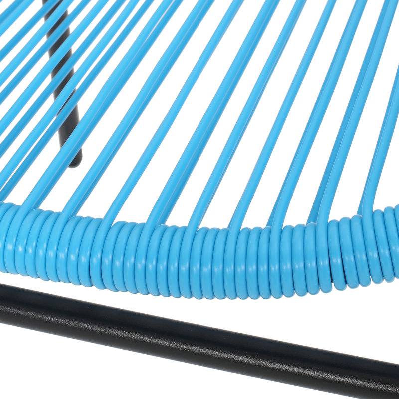 Chaise moderne bleue avec support en fer robuste