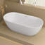 Baignoire autoportante 67 po. X 31,5 po. À surface solide en résine blanc mat et 2 couvercles de drain