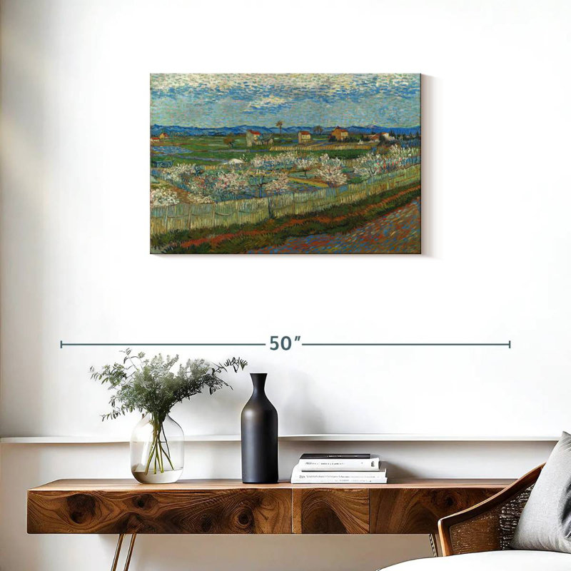 Pêche d'Alvord en fleur, H 20 po x l 30 po
