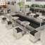 Banc rembourré en similicuir de style industriel