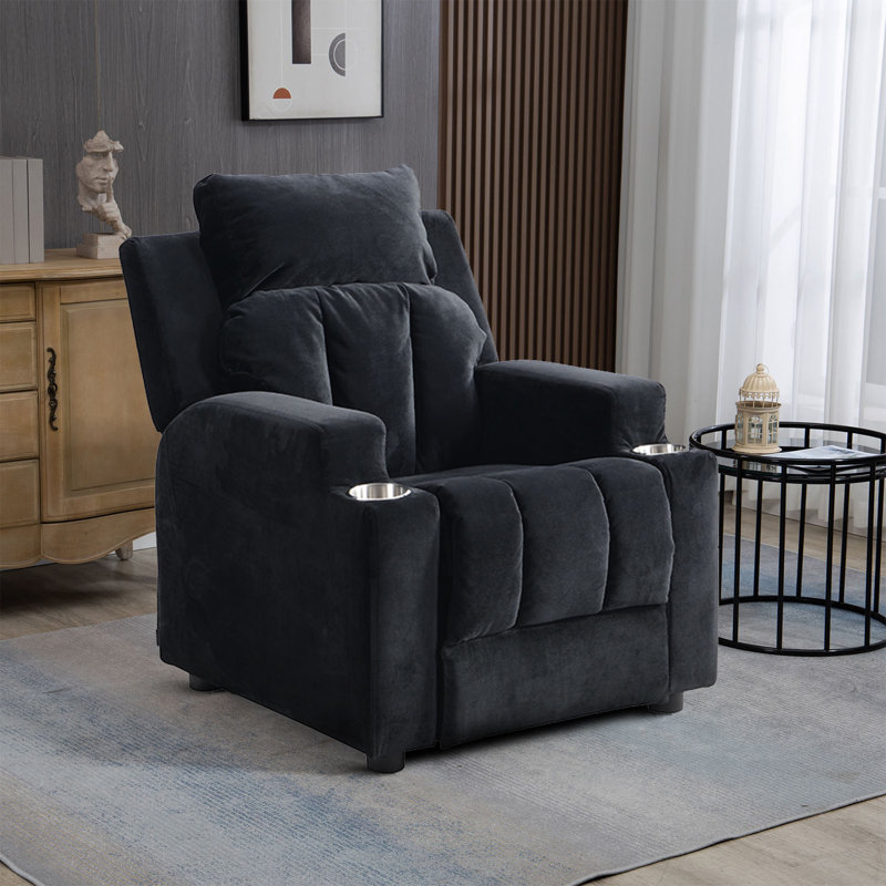 Fauteuil inclinable manuel standard en velours Iyah