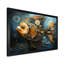 «Yellow Cubist Fish», art mural bleu-224867781-224867783