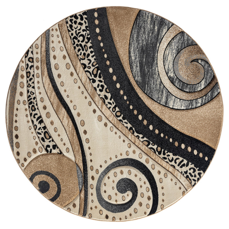 Nekizia Abstract Indoor Rug, Round 7'11"