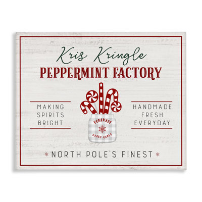 Holiday Peppermint Factory Canvas Wall Art by Natalie Carpentieri