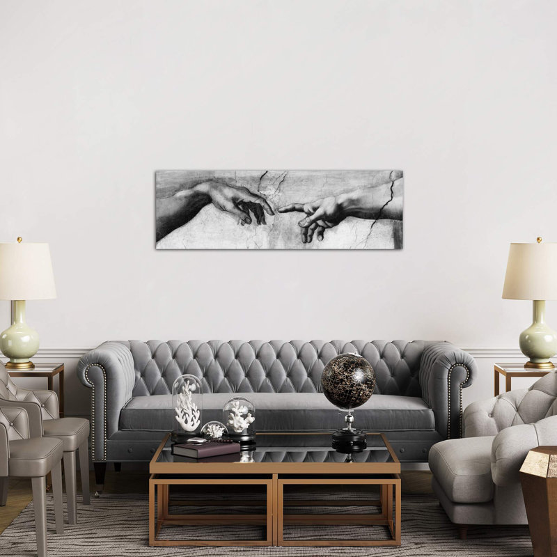 The Creation Of Adam V by Michelangelo - Wrapped Canvas Panoramic Painting, 121.92 cm H x 40.64 cm W, No Frame