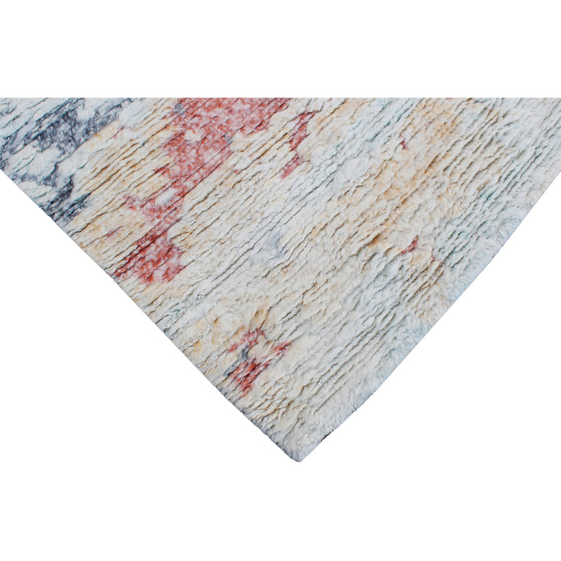 0ZARTZN39SIMU Wool Area Rug in Beige/Blue/Red, Rectangle 8' x 10'