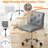 Light Gray Armless Ergonomic Adjustable Swivel Office Chair with Wheels – Modern Rolling Computer Desk Chair, Comfortable Task Chair for Home Office, Study, or Vanity-4687799
