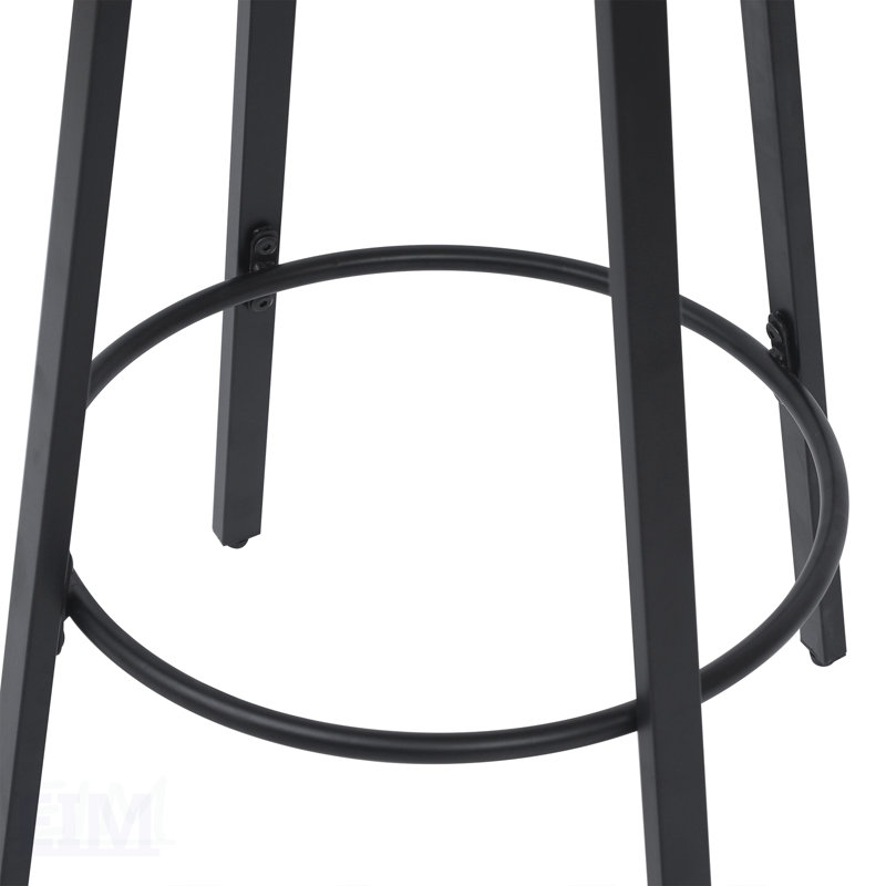 Tabourets de bar à hauteur de comptoir tissés à la main sans dossier avec ensemble de 2 repose-pieds ronds, tissage en PVC durable pour une utilisation intérieure et extérieure