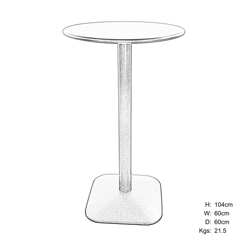 Round 4 - Person Standing Height Table, 104cm H x 60cm W x 60cm D