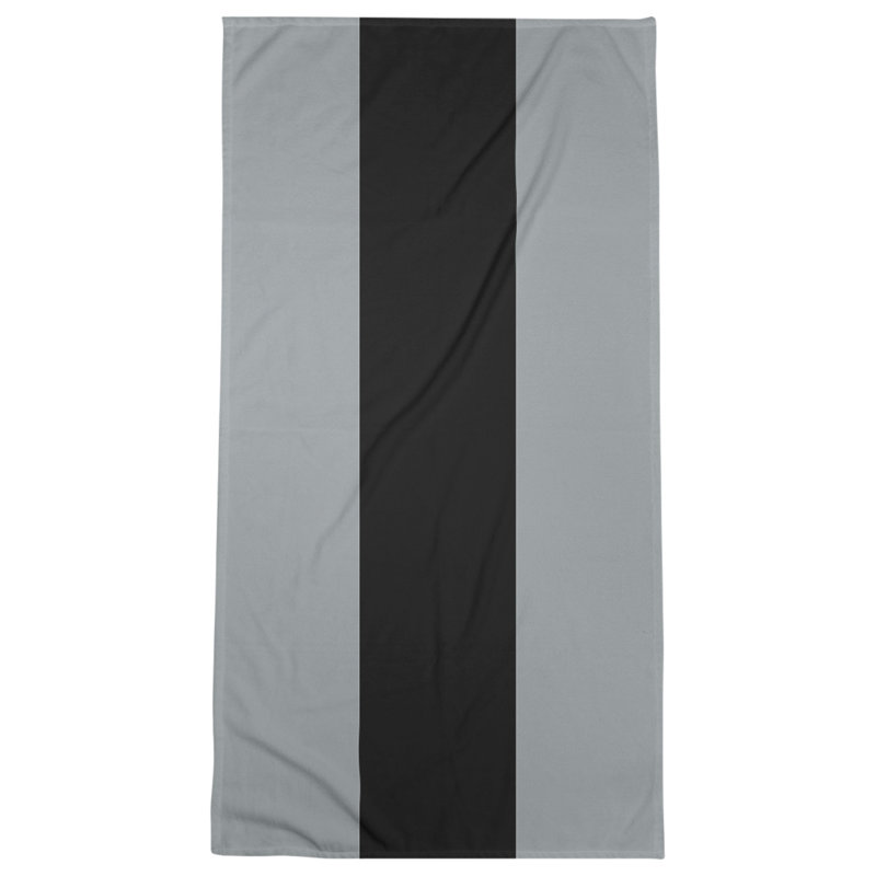 Lightweight Beach Towel, Gray/Black/Gray, Polyester/Cotton