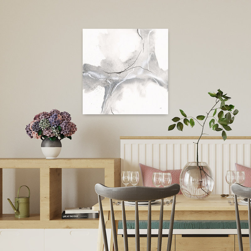 Marbre gris II, art contemporain abstrait, H 18 po x l 18 po