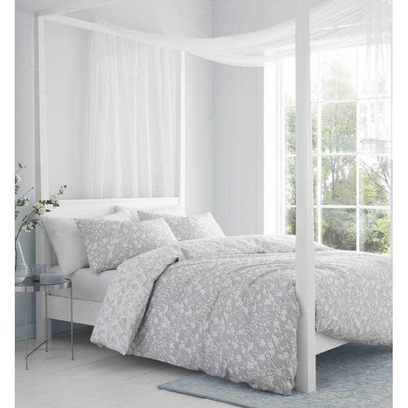 Floral Cotton Reversible Duvet Cover Set, Single Duvet Cover + 1 Standard Pillowcase