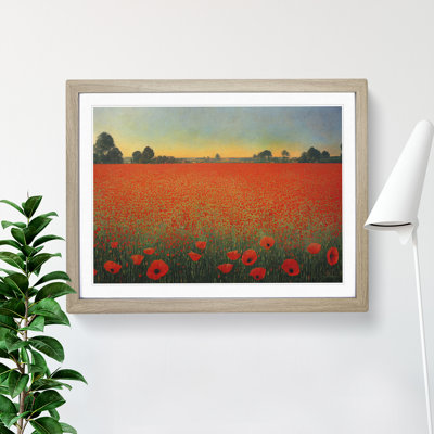 Intense Poppy Field Flowers - Framed Print