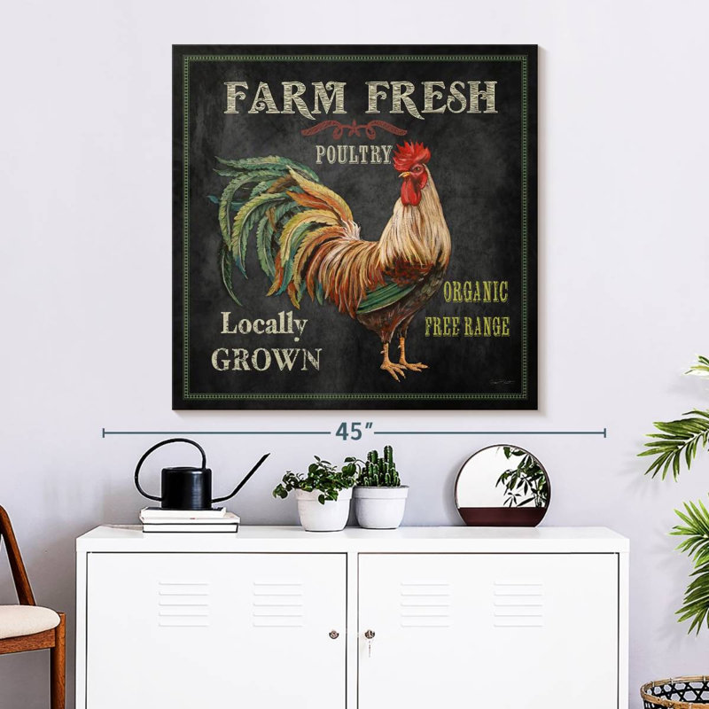 Coq frais de la ferme, H 33 po x l 33 po