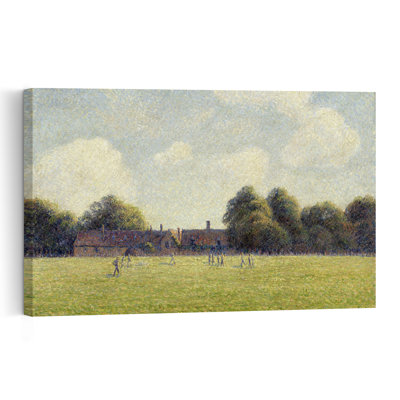 Hampton Court Green, 1891 Impressionist Abstract Contemporary Cricket Wall Art Print by Camille Pissarro - 1 Piece Wrapped Canvas Wall Art