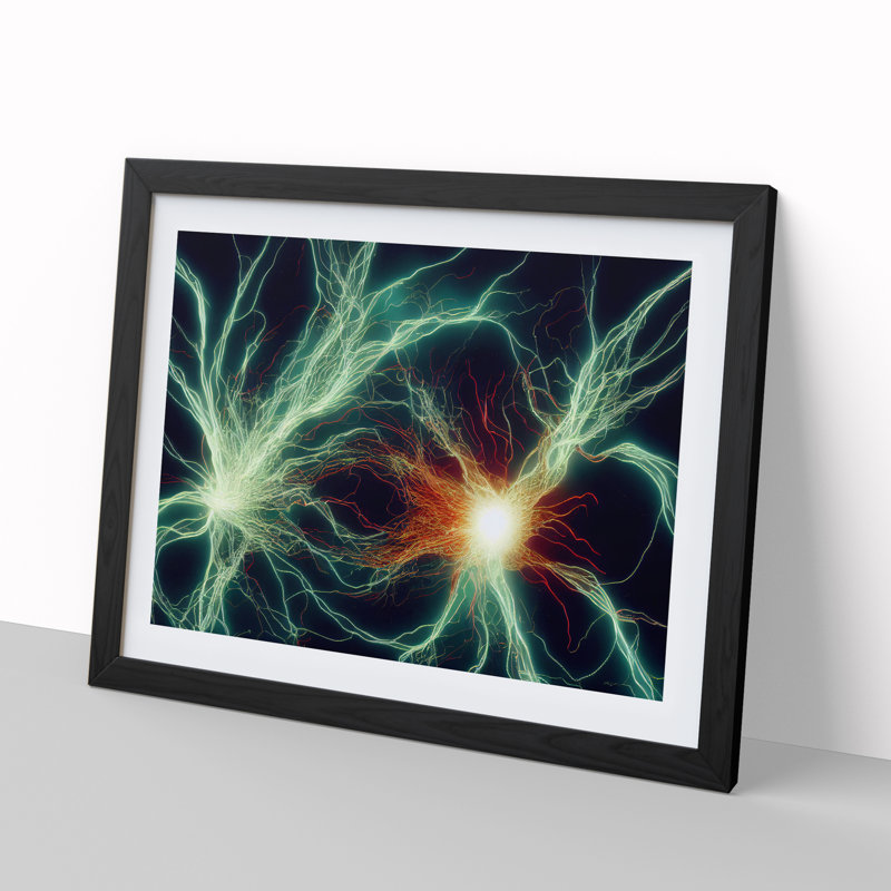 XH1022-3010X Electricity Art Vol.5 - Single Picture Frame Print, Black , 46cm H x 64cm W x 2cm D