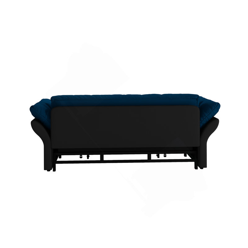 Multi-Functional Pull Out Sofa Bed With Removable Parts, Ideal For Guests And Space Saving In Living Rooms And Bedrooms, Blue