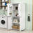 Bathroom Storage Cabinet with 4 Doors and Adjustable Shelves